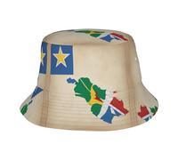 KPXXAQT Seychelles Flag map03 Print Universal Wide Brim Hat Sun Protection Bucket Cap Comfortable Outdoor Adventures Black