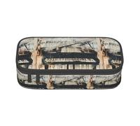 KPXXAQT Sheet Music Print Large Capacity Pencil Case Pen Bag School College Travel Students Teens Adults Use