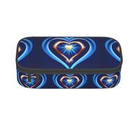 KPXXAQT Sky Blue Heart Print Large Capacity Pencil Case Pen Bag School College Travel Students Teens Adults Use