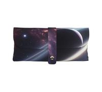 KPXXAQT Space Planet Print Universal Sun Glasses Case Soft Eyeglass Pouch 6.7 X 3.5in Protective Glasses Bag