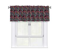 KPXXAQT Space Spiral Cosmic Print Jacquard Curtain Valance Elegant 54x18 Inch Window Treatment For Kitchen Bathroom