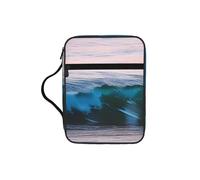 KPXXAQT Sunset and Sunrise with Ocean Sea Waves Print Adults Versatile Bible Storage Bag Soft Scripture Holder Cover Waterproof Gift
