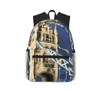 KPXXAQT Tower Bridge In London Print Unisex Casual Backpack Large Capacity Water-Resistant Commuting Outdoor Gym Work