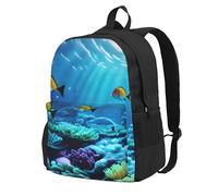 KPXXAQT Tranquil Underwater Scenery Print Unisex Backpack Travel Bag Water-Resistant Weekend Getaways Outdoor Adventures