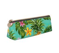 KPXXAQT Tropical Fruit Pineapple Print Fashionable Pencil Case Large Capacity Leather Pouch School Travel Classroom Office