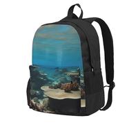 KPXXAQT Underwater Ocean View Print Unisex Backpack Travel Bag Water-Resistant Weekend Getaways Outdoor Adventures
