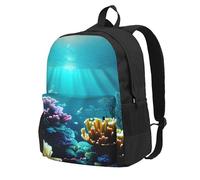 KPXXAQT Underwater Scenery Print Unisex Backpack Travel Bag Water-Resistant Weekend Getaways Outdoor Adventures