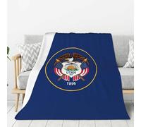 KPXXAQT Utah Flag Print Flannel Blankets Lightweight Warm Soft Couch Bed Camping Available Multiple Sizes