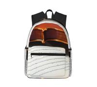KPXXAQT Violin Book Print Unisex Casual Backpack Large Capacity Water-Resistant Commuting Outdoor Gym Work