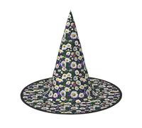 KPXXAQT Wild Flowers And Cornflowers Daisies Print Carnival Party Cosplay Hat Costume Cap For Adults Festive Wear Season Accessory