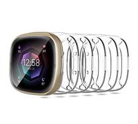 KPYJA Screen Protector for Fitbit Sense 2/Versa 4 Case, Soft TPU Plated Case All-Around Protective Screen Full Cover Bumper for Sense 2/Versa 4 Smart Watch