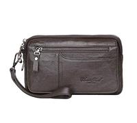 KPYWZER Leather Clutch Purse Wallet Men Wrist Bag, #00coffee, Business