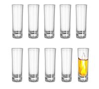 KPYZLBD Shot Glasses Set of 10, High Shots Glasses 5cl/50ML, Durable Heavy Glass, Party Accessories Glasses, Suitable for Various Alcoholic Beverage Glass Cups for Example Ouzo, Vodka, Tequila