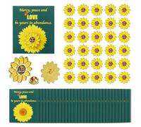 KQDFRSWEW 30 Sets Sunflower Christian Pins on Card Bulk Religious Bible Verse Church Gifts for Women faith Lapel Pin with Cards for Sunday School Party Favor