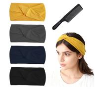 KQDRAVINE 4 Pack Turban Headbands for Women Wide Vintage Head Wraps Knotted Cute Hair Bands Accessories