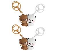KQDRAVINE 4-Piece Bubu Dudu Products Anime Keychain Set for Couples, Matching Keychains, Bear Keyring Cute Bag Charms for Handbags, Rucksacks & Purses for Partners & Friends