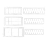 KQDRAVINE 6 Pieces Multi Fondant Cutter, 3 Sizes Rhombus and 3 Sizes Square Cookie Cutters, Geometric Mould for Fondant Cookies Cake Decorating