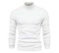KQDSEOOF Men jumpers Mens Turtleneck Jumper T Shirt Slim Fit Pullover High Roll Neck Tops Sweater Long Sleeve Shirts-a-beige-l 65-72 Kg