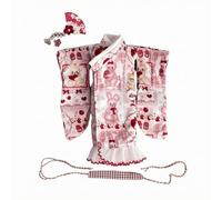 KQFCAZRE 1/6 Doll Kimono Printed Textile 1/6 Doll Kimono Set Elegant Design Wearable Accessory , Red
