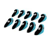 KQFCAZRE 10pcs/pack Wedge Covers Neoprene Big Number Tags Golf Club Soft And Thick Case, Black+Light Blue