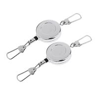 KQFCAZRE 2x 1 Piece Practical Fly Fishing Zinger Retractor Stainless Steel