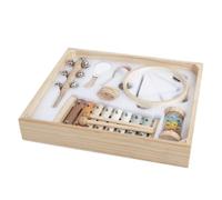 KQFCAZRE 8 Pieces Wooden Music Set with Storage Box Percussion Set Early Learning Toys for Young Children, Preschoolers, Classroom