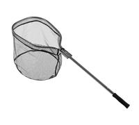 KQFCAZRE Aluminum Fishing Net, Foldable, Portable, Hand-held Mesh, Lightweight, Silicone-coated, for Family Outings, Hobby Anglers, Lakes, And Rivers, black