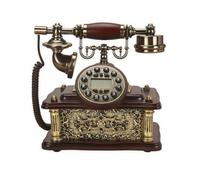 KQFCAZRE Antique Design Telephone Decorative Retro Telephone Ornate Dial Button Phone for Decorators, Collectors, Study, Wired Backlit Hands-free - Electronic Single Bell Version Cloth Cord