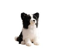 KQFCAZRE Border doll Authentic-Looking doll Animal Cuddly Stuffed Dog for Playroom, 24cm, Sitting Border Collie