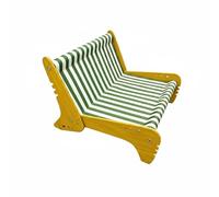 KQFCAZRE Cat Scratching Bed Comfortable Cat Scratcher Sofa Curved Design Animal Lounger for Window Side, 63.5 49 36cm, Wooden Frame Sofa Oxford Cloth Digital Print Green White Stripes