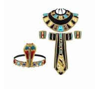 KQFCAZRE Desert Kingdom Princess Dress Costume Accessories Ancient Pharaonic Theme Ancient Costume Gold Trim Nile Royalty Gown Belt Headband for Women, Party, Cosplay