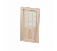 KQFCAZRE Dollhouse Window Door DIY 1:12 Scale Dollhouse Door Paintable Miniature Decor