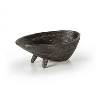 KQFCAZRE Footed Fruit Tray Textured Sculptural Fruit Bowl Artful Simplicity Footed Bowl for Tabletop, Dining Room, Black Gold
