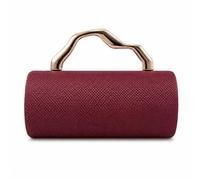 KQFCAZRE Handbag with Metal Handle Minimalist Woven Handbag Elegant Evening Bag for Nights Out, Array, Wine Red