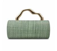 KQFCAZRE Handbag with Metal Handle Minimalist Woven Handbag Elegant Evening Bag for Nights Out, Array, Green