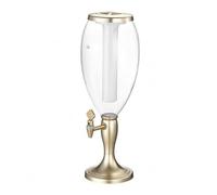 KQFCAZRE Illuminated Beer Dispenser Column Clear Reservoir Single Beer Column Matching Base Drinkware, Champagne Gold, 5L