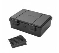 KQFCAZRE Industrial Grade Storage Box Padlockable Heavy Duty Equipment Box Pressure Equalization Valve Hard Shielded Case for Professionals, Job Site, JSJM1813H Black with Sponge