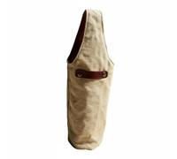 KQFCAZRE Insulated Bottle Holder Canvas Water Bottle Bag Carrier Sleeve Tote with Rustic Oil Coated Canvas and Smooth Lining Strong Carry Handle Suitable for Commuting Hiking Walking