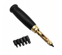 KQFCAZRE Rotary Leather Punch Multi-Interchangeable Tip Design Belt Hole Punch Clean Holes, Leather Hole Puncher With Black Wood Handle - 7 Sizes
