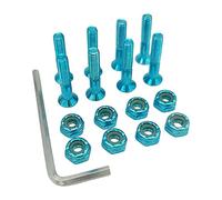 KQFCAZRE Skateboard Hardware 8PCS Set And Skate Tools Portable Skateboard Accessory with L Allen Wrench, blue