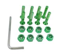 KQFCAZRE Skateboard Hardware 8PCS Set And Skate Tools Portable Skateboard Accessory with L Allen Wrench, green