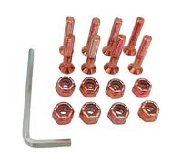 KQFCAZRE Skateboard Hardware 8PCS Set And Skate Tools Portable Skateboard Accessory with L Allen Wrench, orange