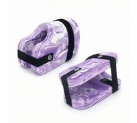 KQFCAZRE Swim Cuffs with Straps Adjustable Aquatic Leg Cuffs Flotation Sleeves for Swimmers, Camo Purple White, Short