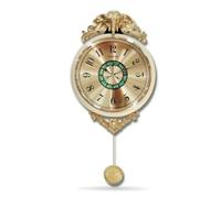 KQFCAZRE Wall Clock with Pendulum Decorative Analog Clock with Pendulum Ornate for Homeowners, Decorators, Modern European Style Green Wall Clock
