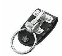 Kqiang Keychains for Men Belt Clip Key Holder Detachable Keyring Belt Key Chain Stainless Steel+Leather, Black