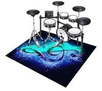 KQIEJUY Drum Rug, Drum Mat, Electrical Drum Carpet Soundproof Rug Pads Drum Accessories Shock Absorption Mat for Electric Drums Jazz Drum Set, Piano, Indoor Drum Accessories for Drummers 120 x 70 cm
