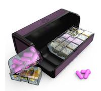 Kqimi Pill Box, Weekly Medicine Pill Organizer,Daily 2 Times a Day AM PM Vitamin Container Case, Travel Essentials Pills Holder, 7 Day Cute Modern Supplement Dispenser (Purple)