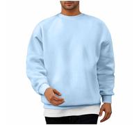 KQIVAM Men’s Sweatshirts Men Long Sleeve Sweatshirt Mens Pullover Versatile Wear Pullover Mens Sweatshirt Neutral Color Sweatshirts Long Sleeve Classic Neck Comfortable Fit Wardrobe Basic