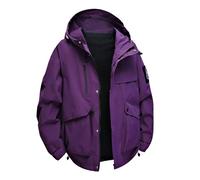 KQIVAM Mens Coats Men Reliable Workwear Jackets With Waterproof Lining Mens Service Jackets Men Coats With Convenient Pockets And Long Sleeve Hooded Design For Facility Maintenance