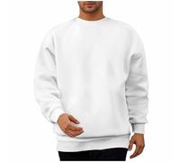 KQIVAM Mens Sweatshirts Men Solid Tone Sweatshirt Men's Sweatshirts Neutral Color Sweatshirt Mens Pullover Relaxed Pullover Long Sleeve Round Cut Soft Cotton Casual Everyday Style